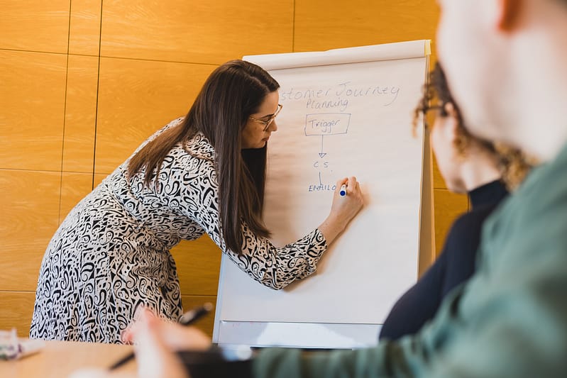 Image showing an individual mapping a customer journey